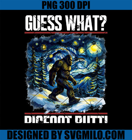 Guess What Bigfoot Butt PNG, Funny Starry Night Sasquatch PNG