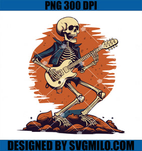 Guitarist Halloween Funny PNG, Skeleton Guitarist Playing Guitar PNG