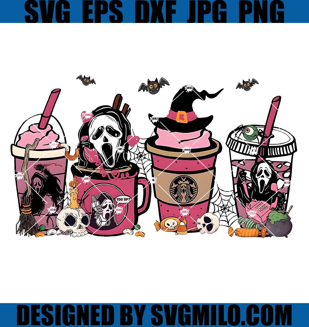 Halloween Scary Coffee PNG, Halloween Horror Characters Coffee PNG, Halloween Coffee PNG