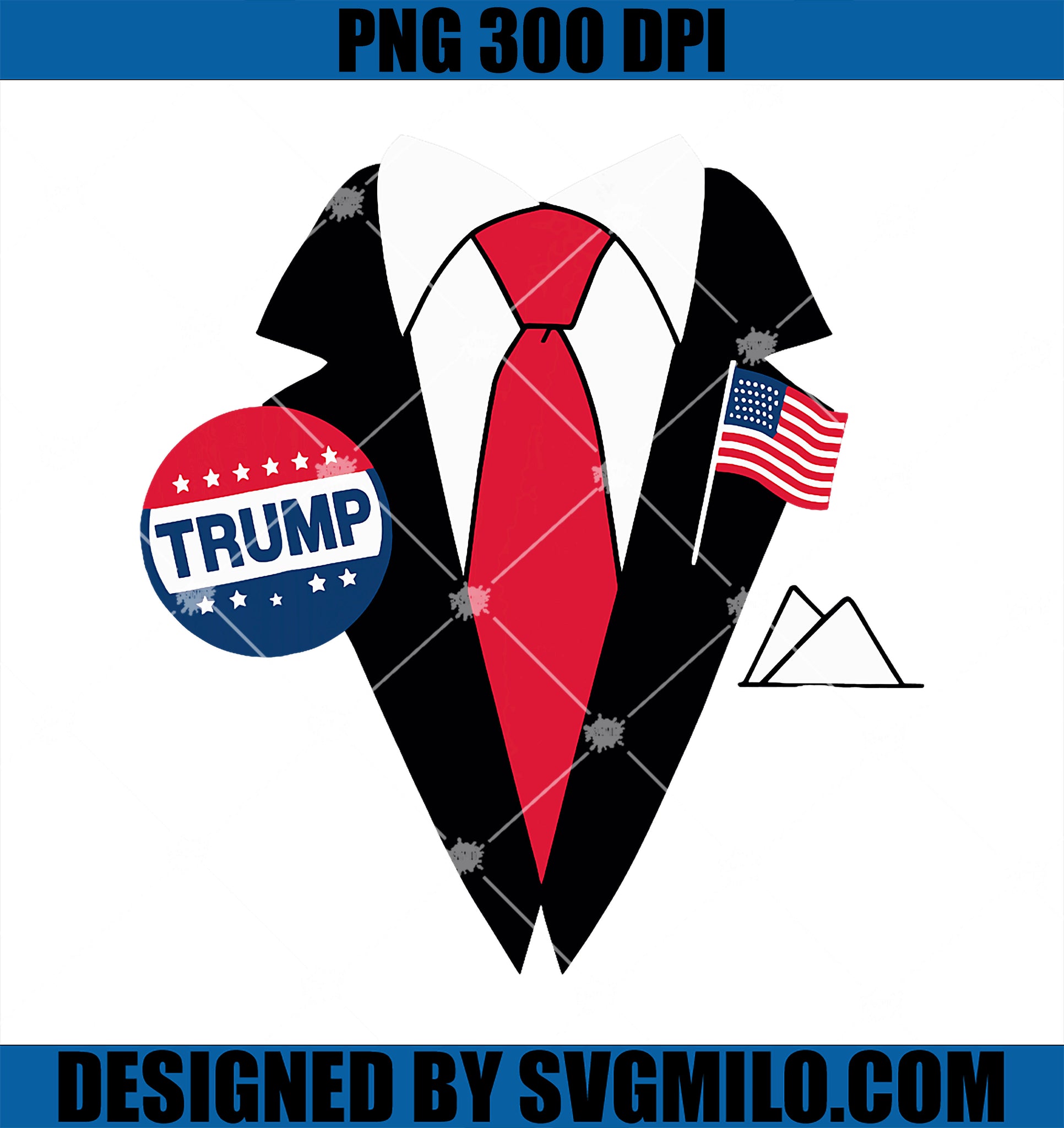 Halloween Easy Tie and Suit Trump Donald PNG