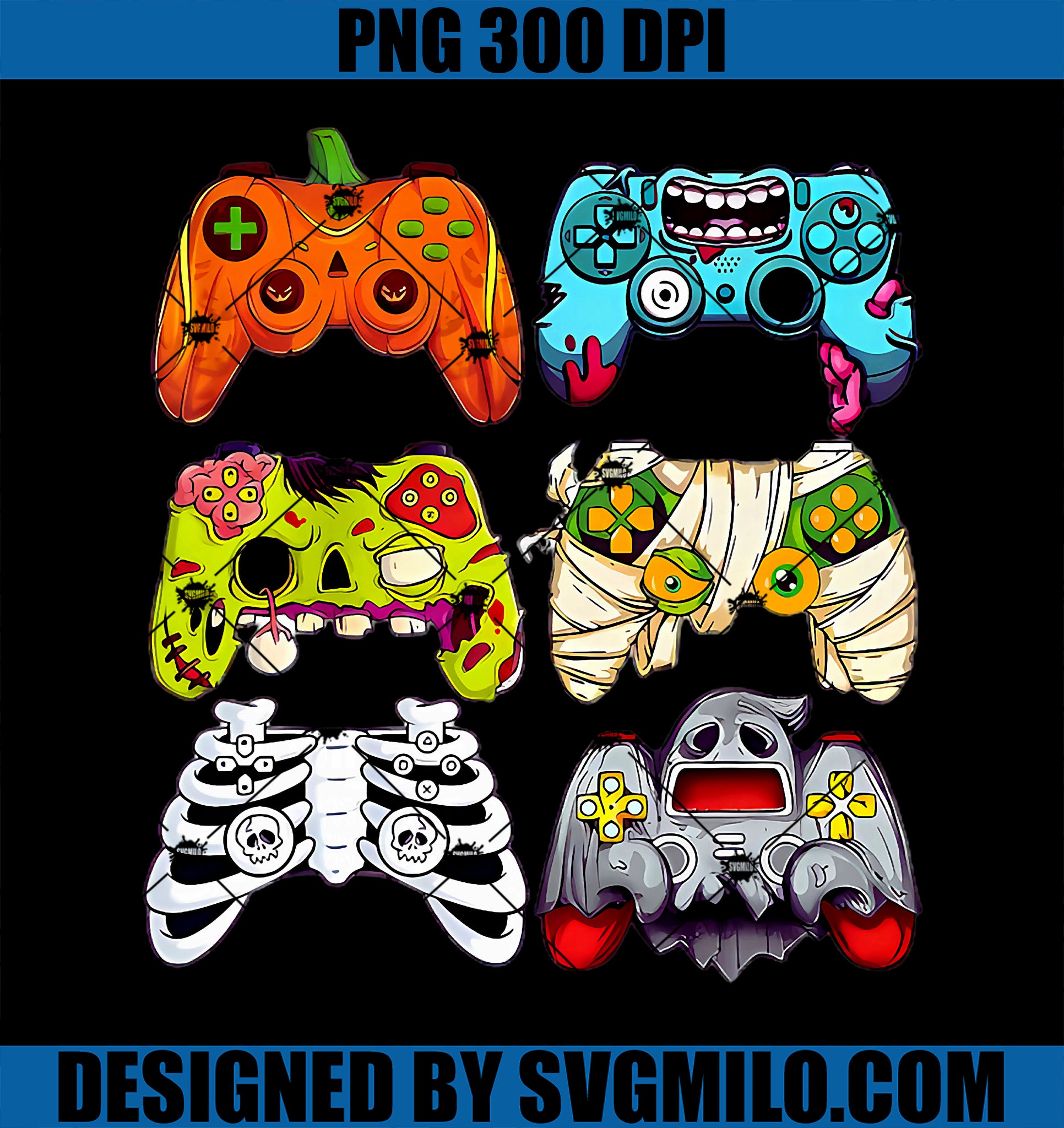 Halloween Skeleton Zombie PNG, Gaming Controllers Mummy PNG
