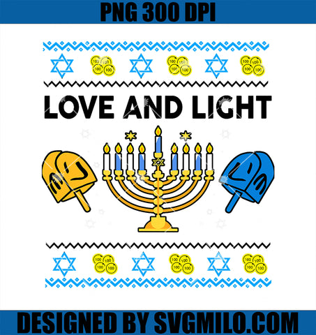 Hanukkah Love Light Ugly Chanukah Jewish PNG