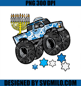 Hanukkah Monster Truck Menorah Chanukah Jewish PNG