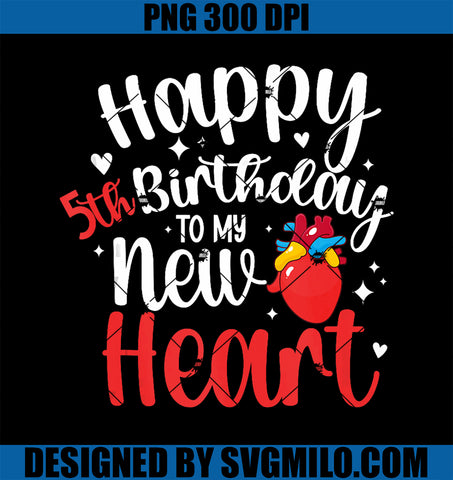 Happy 5th Anniversary 5 Year Heart PNG