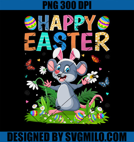 Happy Easter Day Cute Colorful Mouse PNG, Funny Happy Easter PNG