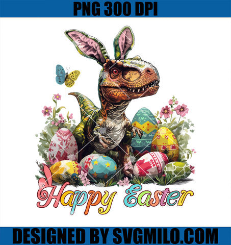 Happy Easter Dinosaur Bunny PNG, Eastersaurus T-Rex Eggs Hunting PNG