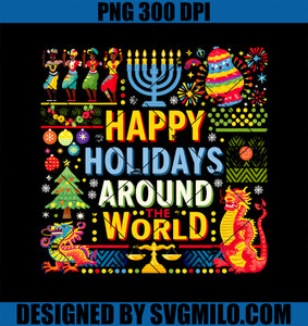 Happy Holidays Around a World Multicultural Celebration PNG