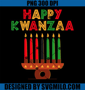 Happy Kwanzaa Kinara Seven Candles African American PNG