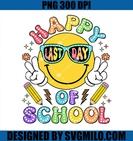 Happy Last Day Of School PNG, Retro Smile Teacher Kids PNG