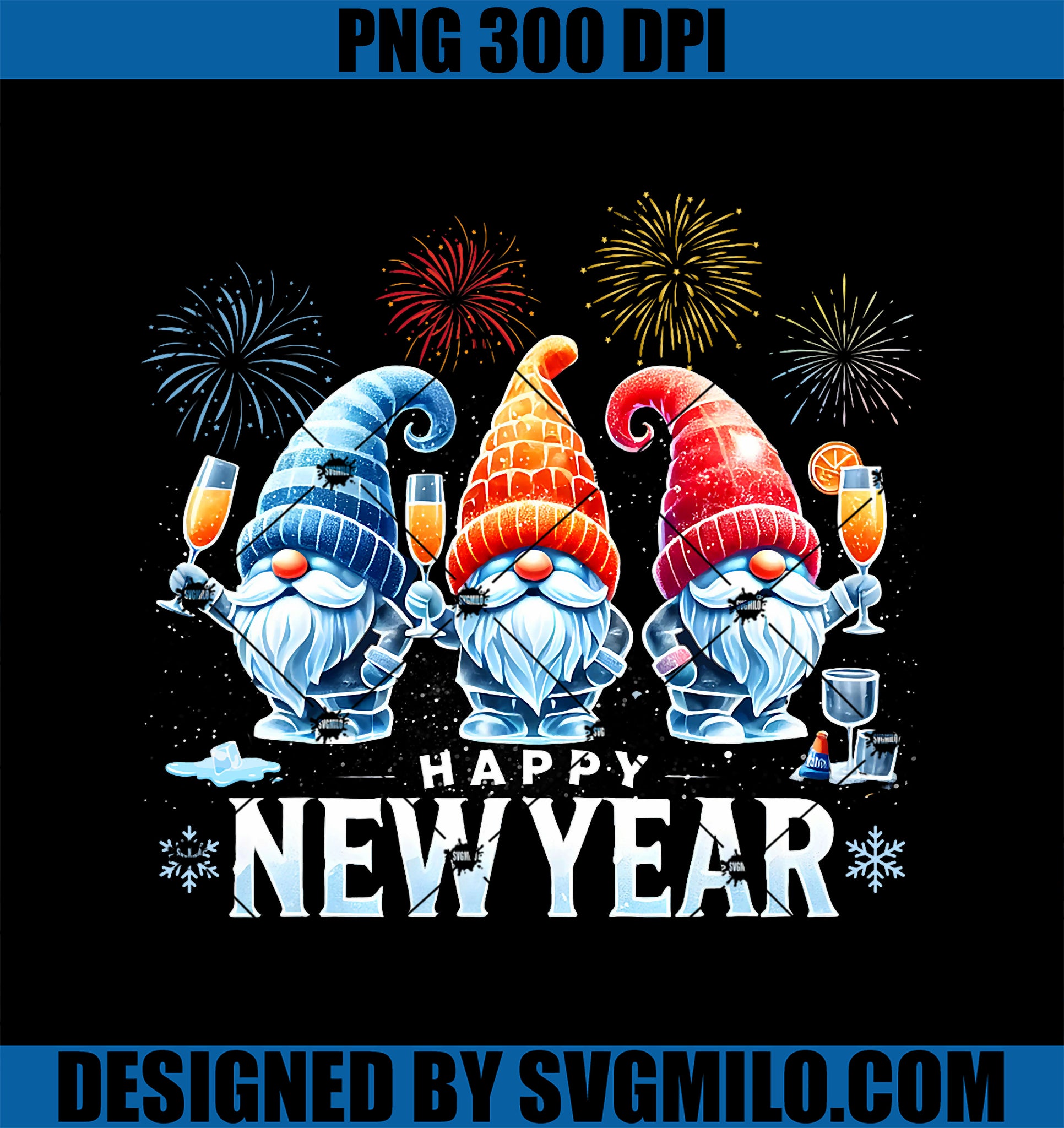 Happy New Year 2025 Gnomes Family Party New Years Eve PNG