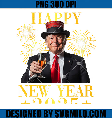 Happy New Year 2025 PNG, Funny Trump New Year New America PNG