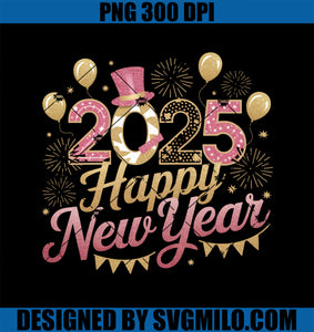 Happy New Year Party 2025 Ballon PNG