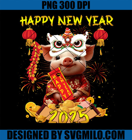 Happy New Year Party 2025 New Year Pig Chinese PNG