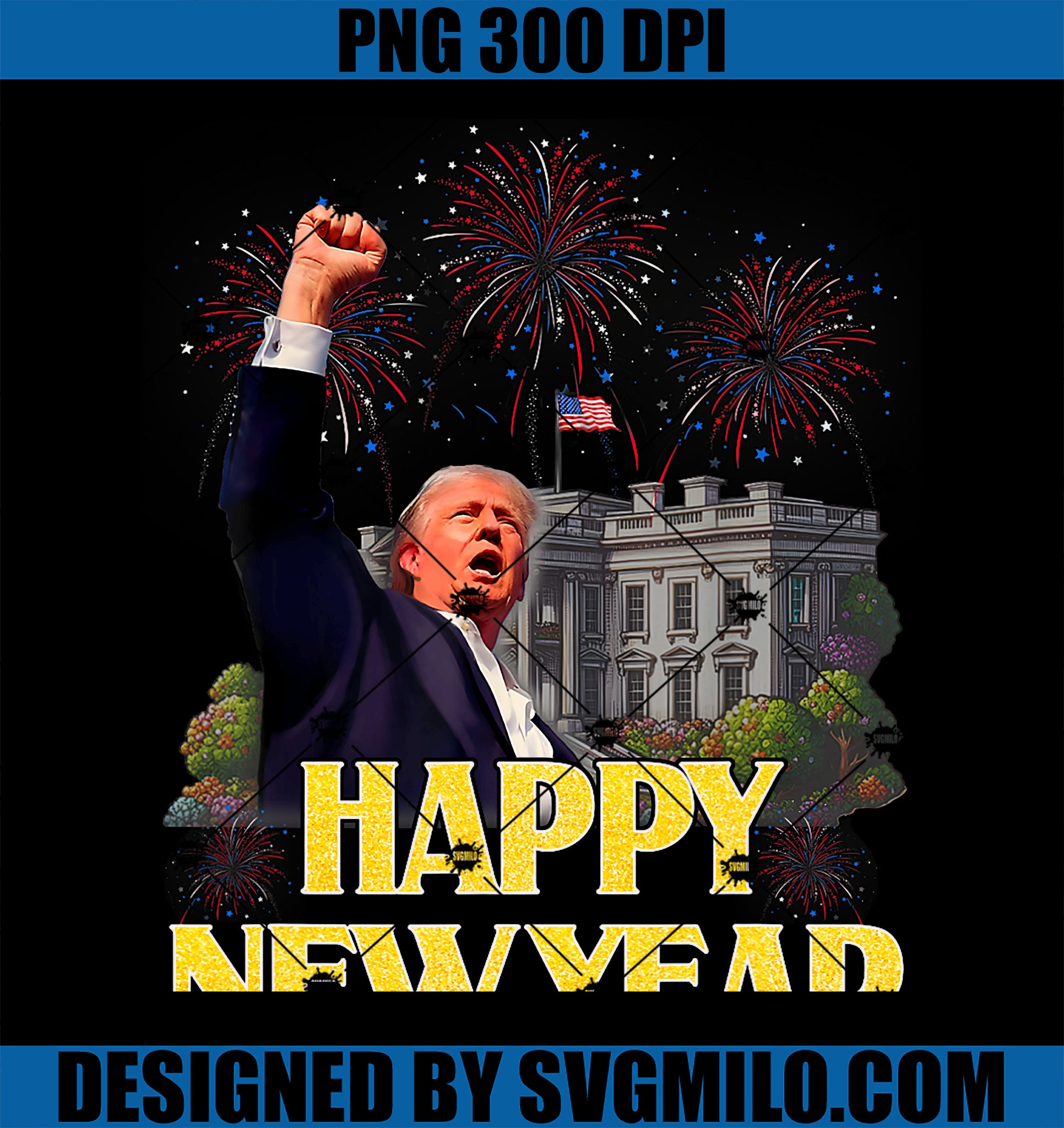 Happy New Year Party 2025 Trump 2024 Take America Back PNG