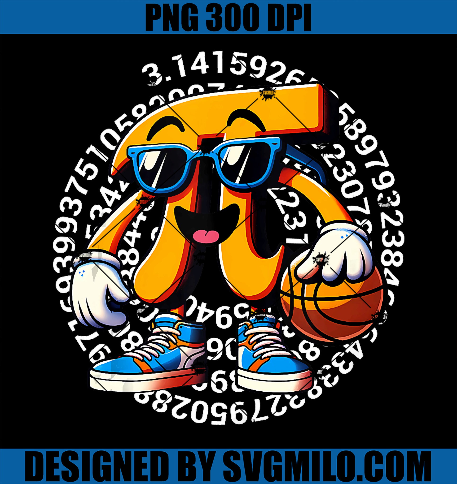 Happy Pi Day Basketball Players PNG, Pi Symbol Math Lovers 3.14 PNG