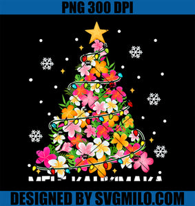 Hawaiian Floral Christmas Tree Mele Kalikimaka Tropical Xmas PNG