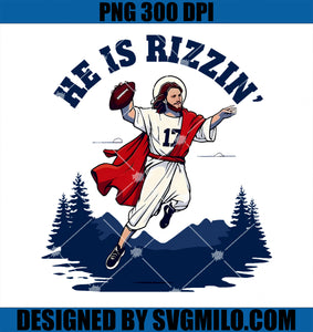 He is Rizzin Jesus Playing Football Game Day Sports Rizz PNG