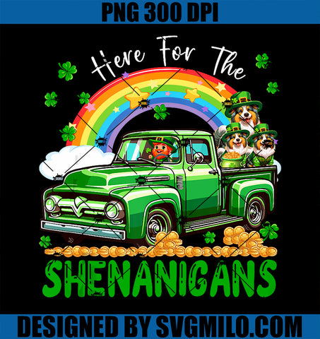 Here For The Shenanigans PNG, Patrick's Day Australian Shepherds PNG