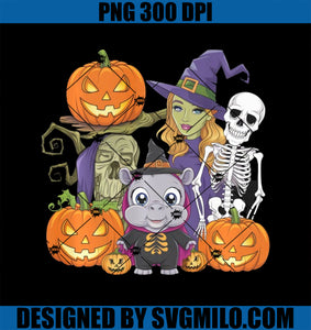 Hippo Mischief with Moo Deng’s Halloween Crew PNG