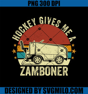 Hockey Gives Me A Zamboner Retro PNG