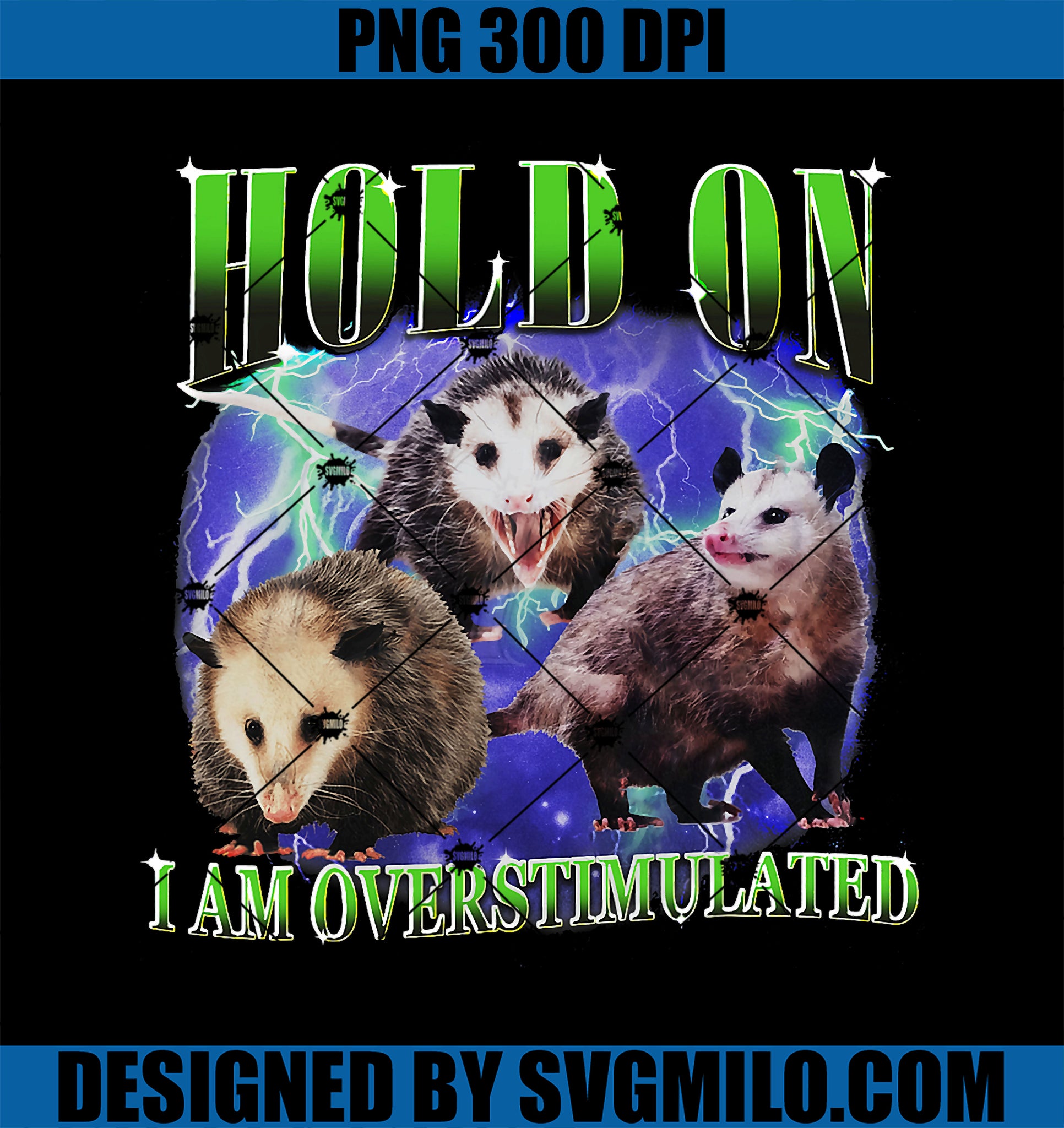 Hold On I_m Overstimulated Possum PNG