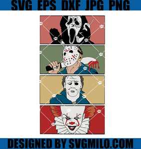 Horror Movie Characters SVG, Trendy Halloween SVG, Horror Movie Storyboard SVG