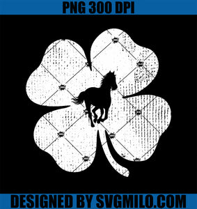 Horse Lucky Shamrock Leaf St Patrick's Day PNG, Funny Gift PNG