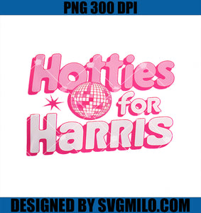 Hotties for Harris Voting Election Kamala Cute Disco Pink PNG