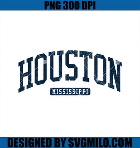 Houston Mississippi MS College University Style Blue PNG