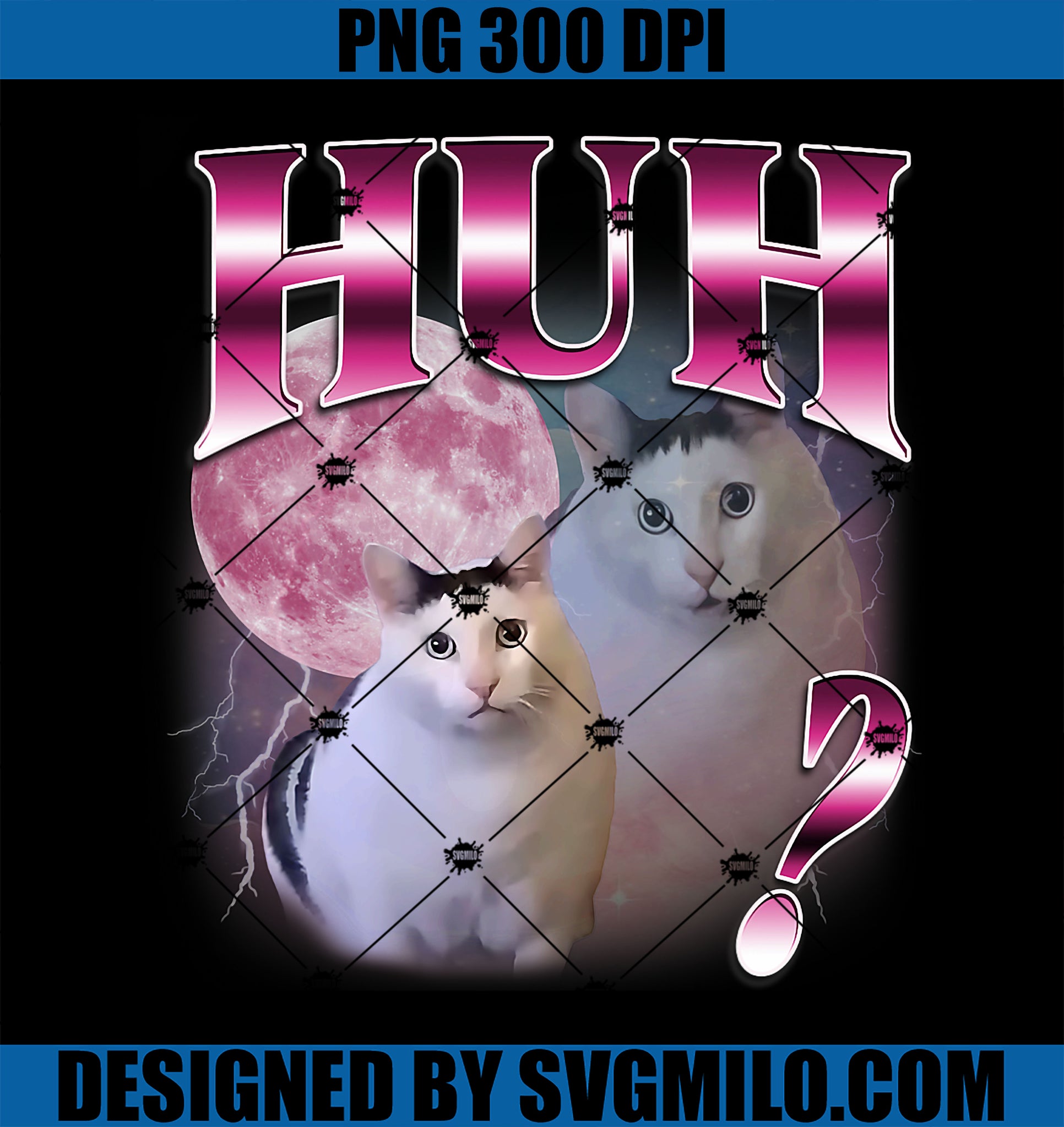 Huh Cat Chonky Meme PNG, Funny Confused Cat Meme Lovers PNG