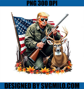 Hunting Deer Season Vintage Trump USA Flag Camouflage PNG