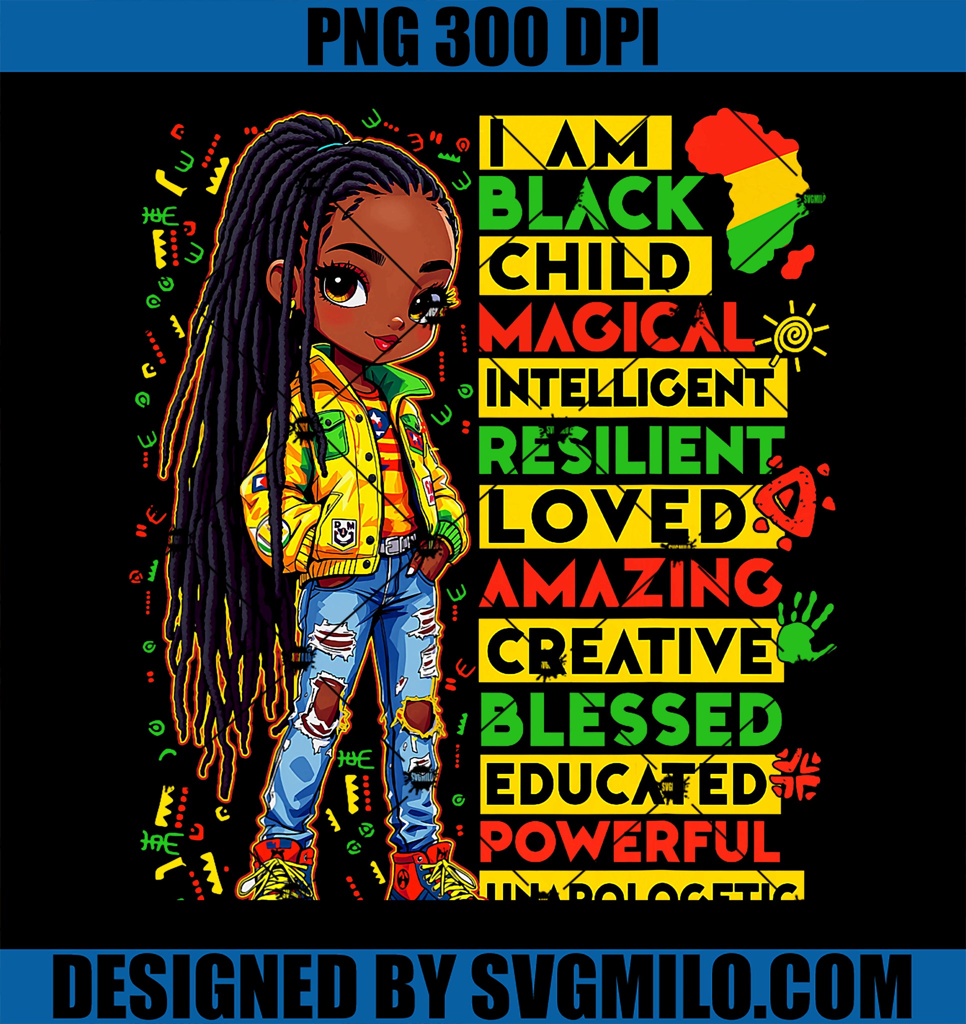 I Am Black Child History Month PNG, African American PNG