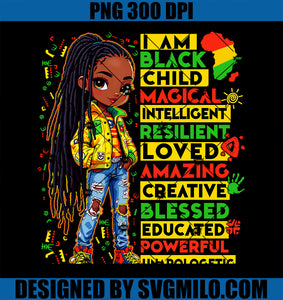 I Am Black Child History Month PNG, African American PNG
