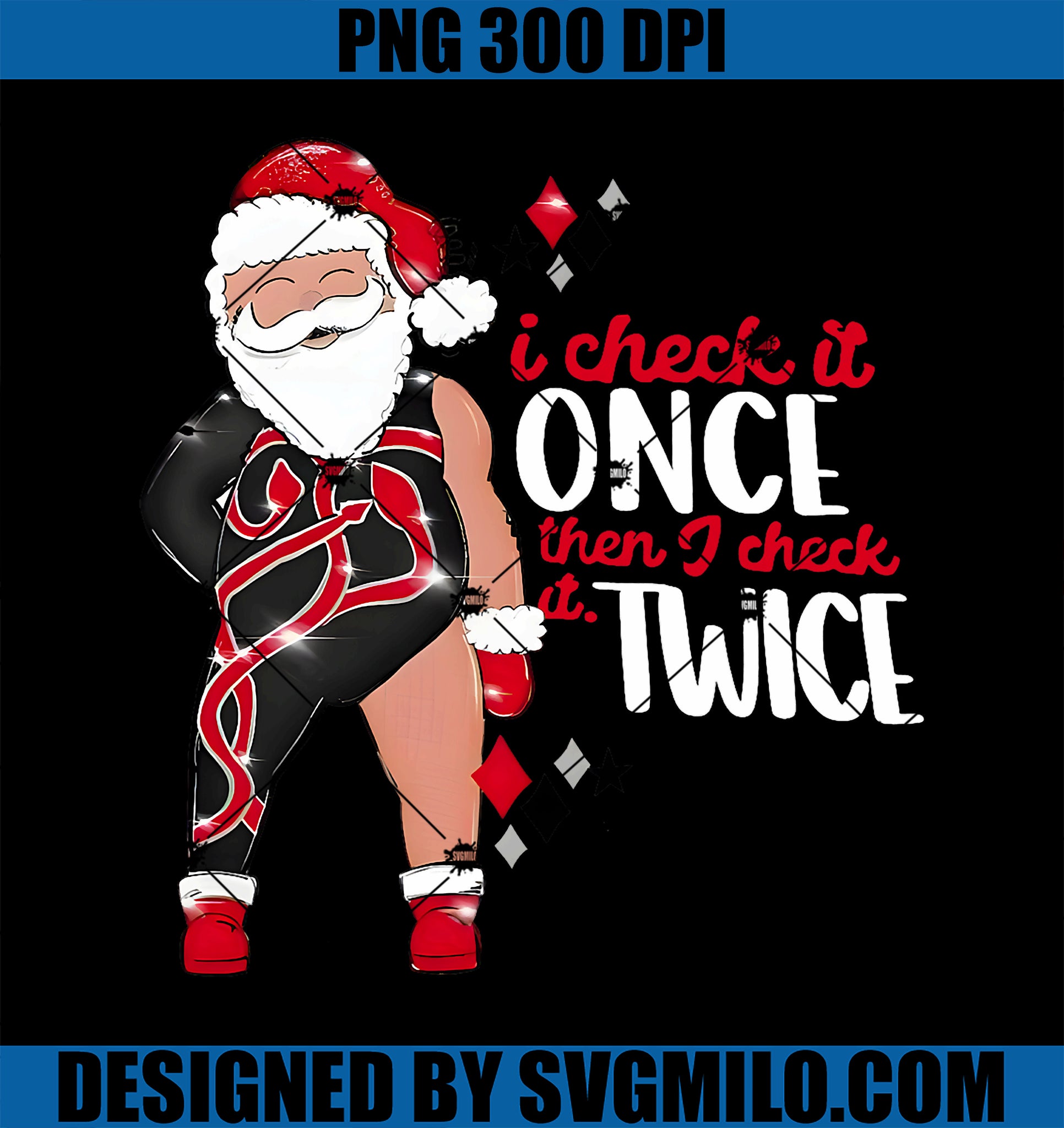 I Check It Once Then I Check It Twice Santa 1989 Christmas PNG