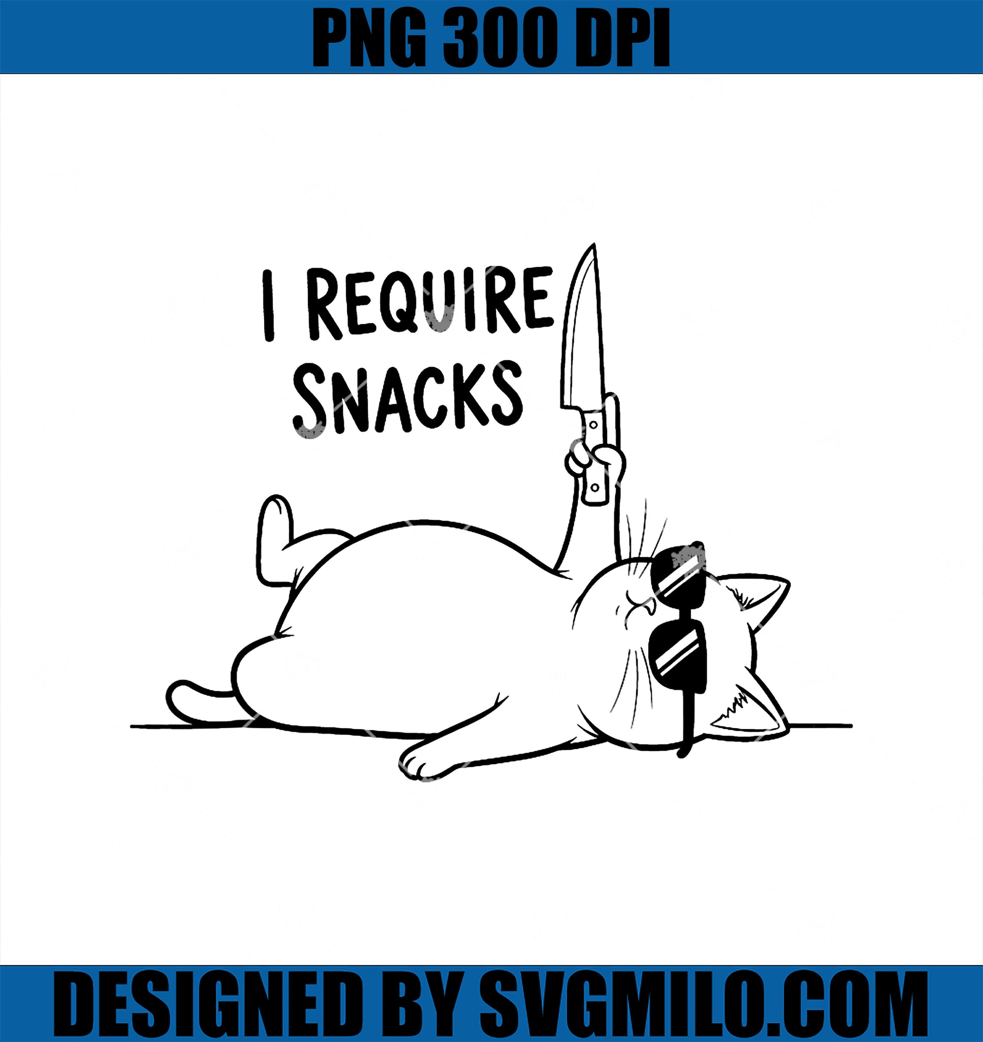 I Require Snacks PNG, Funny Cat Meme Halloween Knife Humor PNG, image size:1932x2048