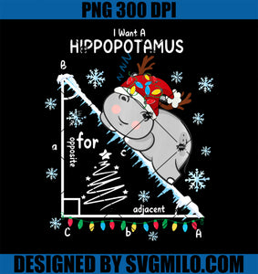 I Want A Hippopotamus For Christmas Kids Math Teacher Hippo PNG