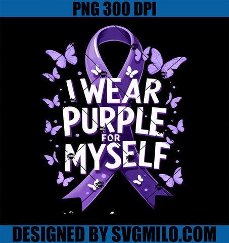 I Wear Purple For Myself PNG, Support Lupus Awareness Day Ribbon PNG
