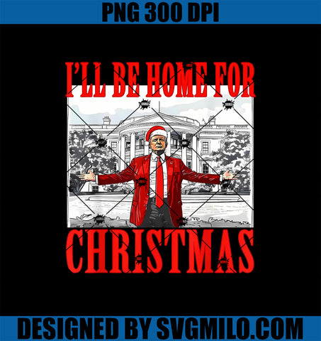 I_ll Be Home For Christmas PNG, Santa Trump Christmas PNG