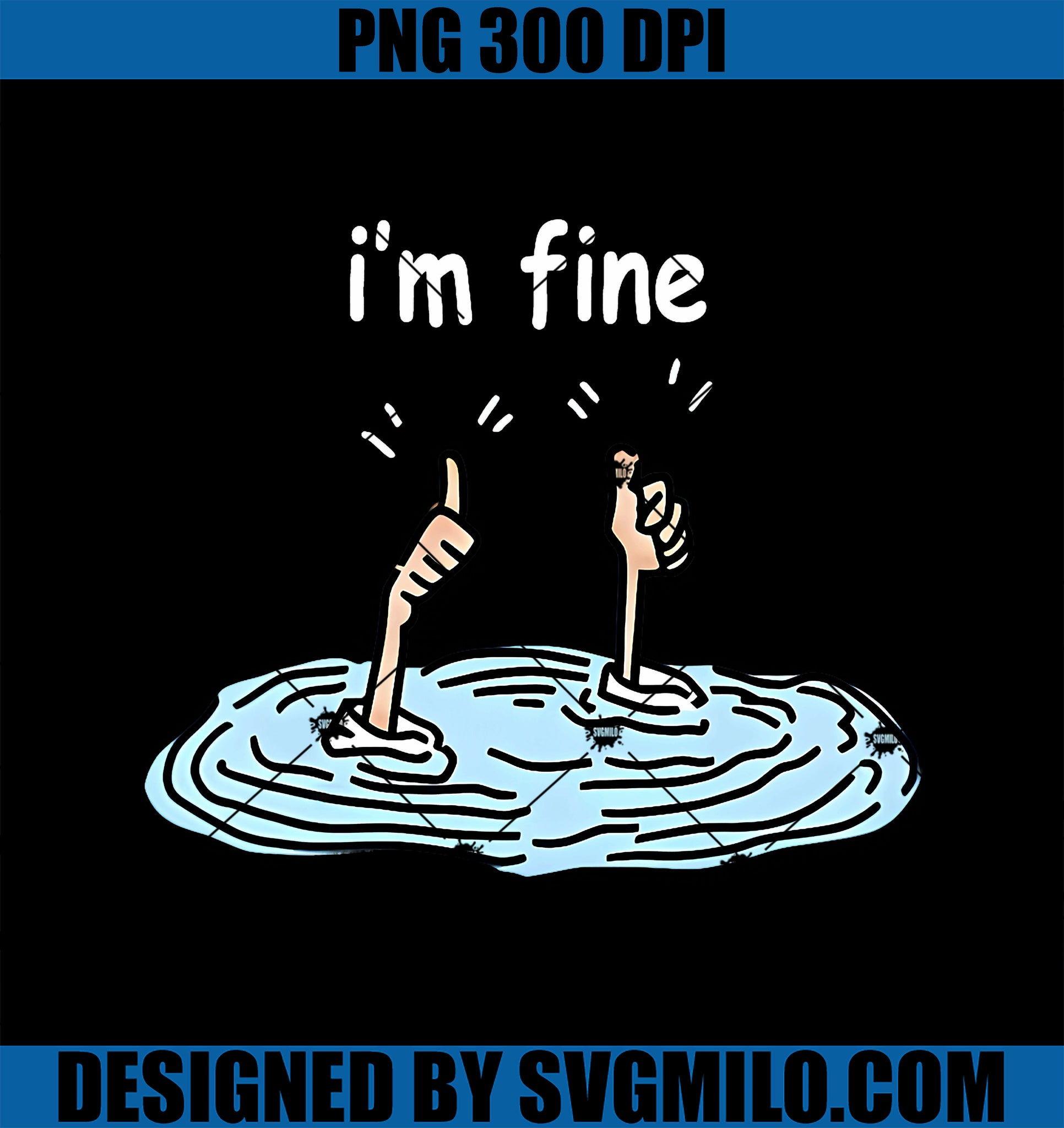 I'm Fine Thumbs Up Two Like Hand PNG, Funny Sarcasm Humor Graphic PNG