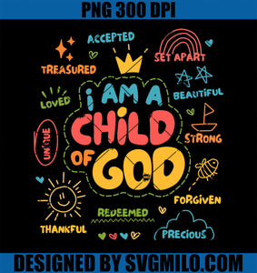 I am a Child of God Christian PNG, Retro Jesus Faith PNG