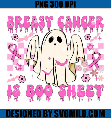 In October We Wear Pink PNG, Breast Cancer Is Boo Sheet Halloween PNG