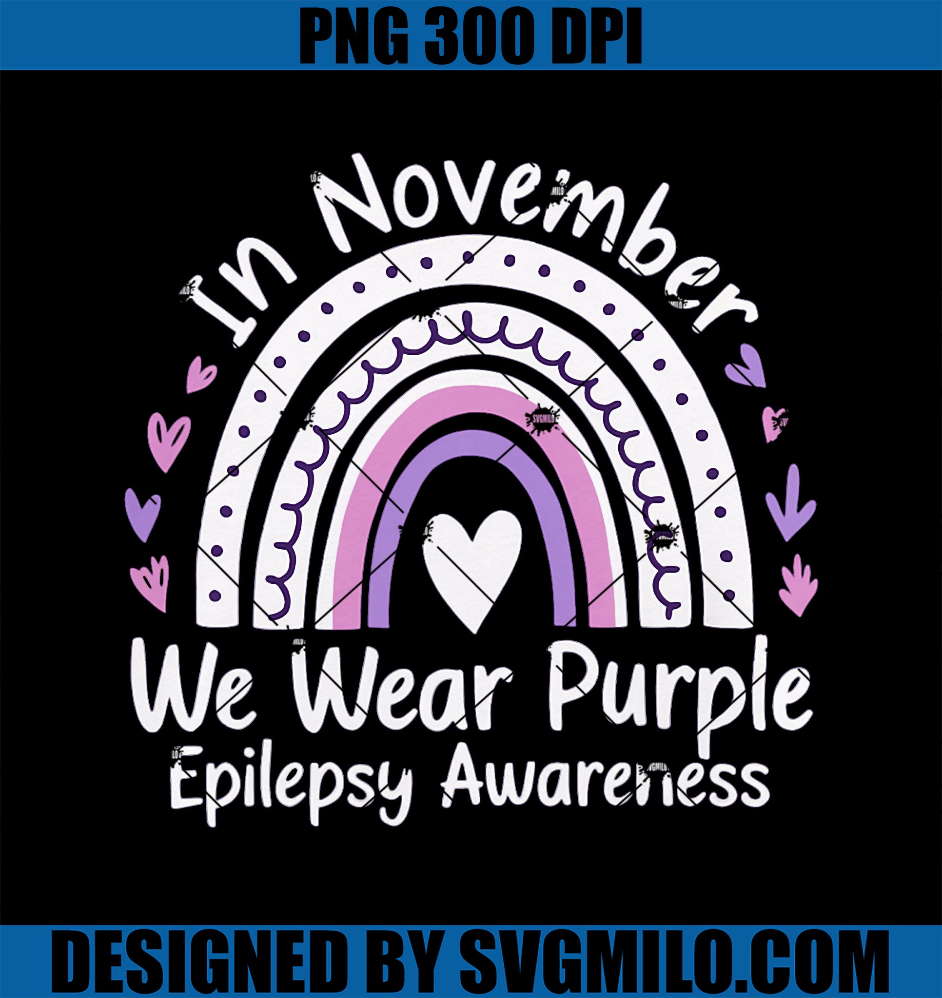 In November We Wear Purple Ribbon Warrior Epilepsy Awareness PNG