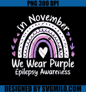 In November We Wear Purple Ribbon Warrior Epilepsy Awareness PNG