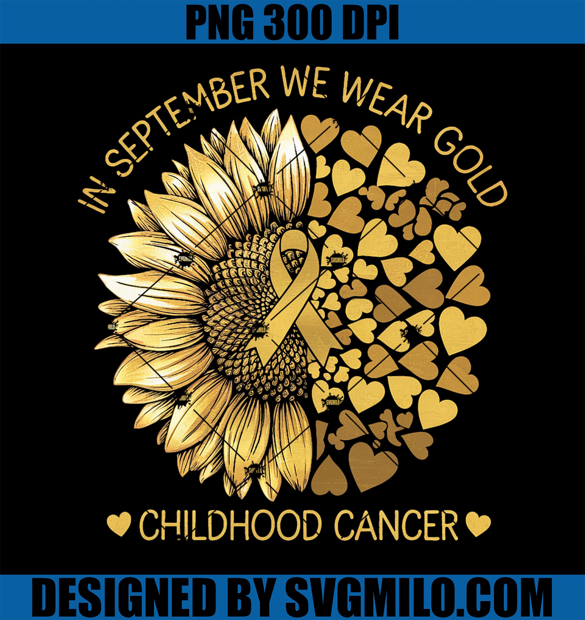 In September We Wear Gold Childhood Cancer Awareness PNG