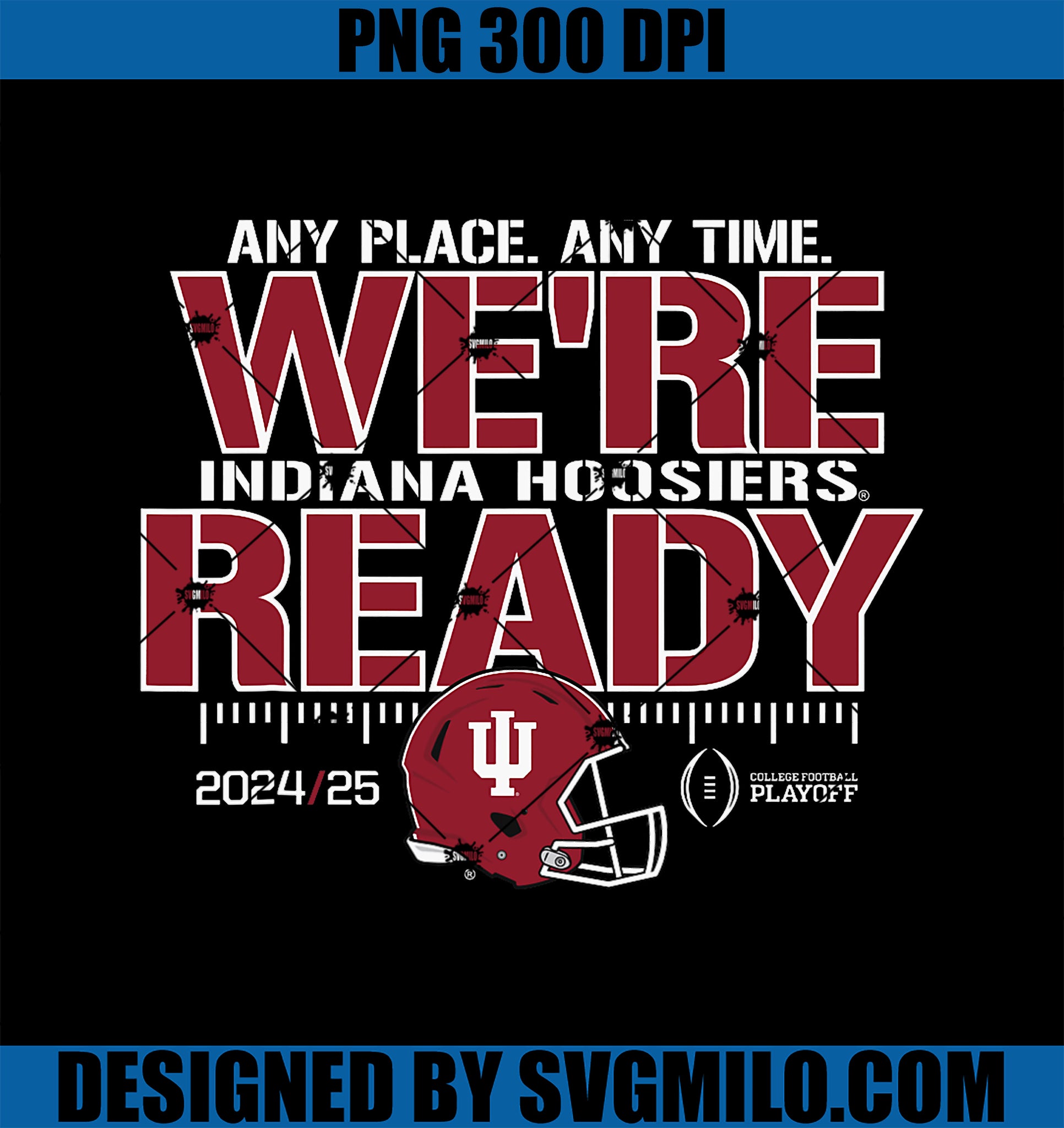 Indiana Hoosiers College Football Playoff CFP 2024-25 Ready PNG