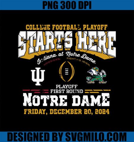 Indiana Hoosiers at Notre Dame Fighting Irish CFP 2024-25 PNG