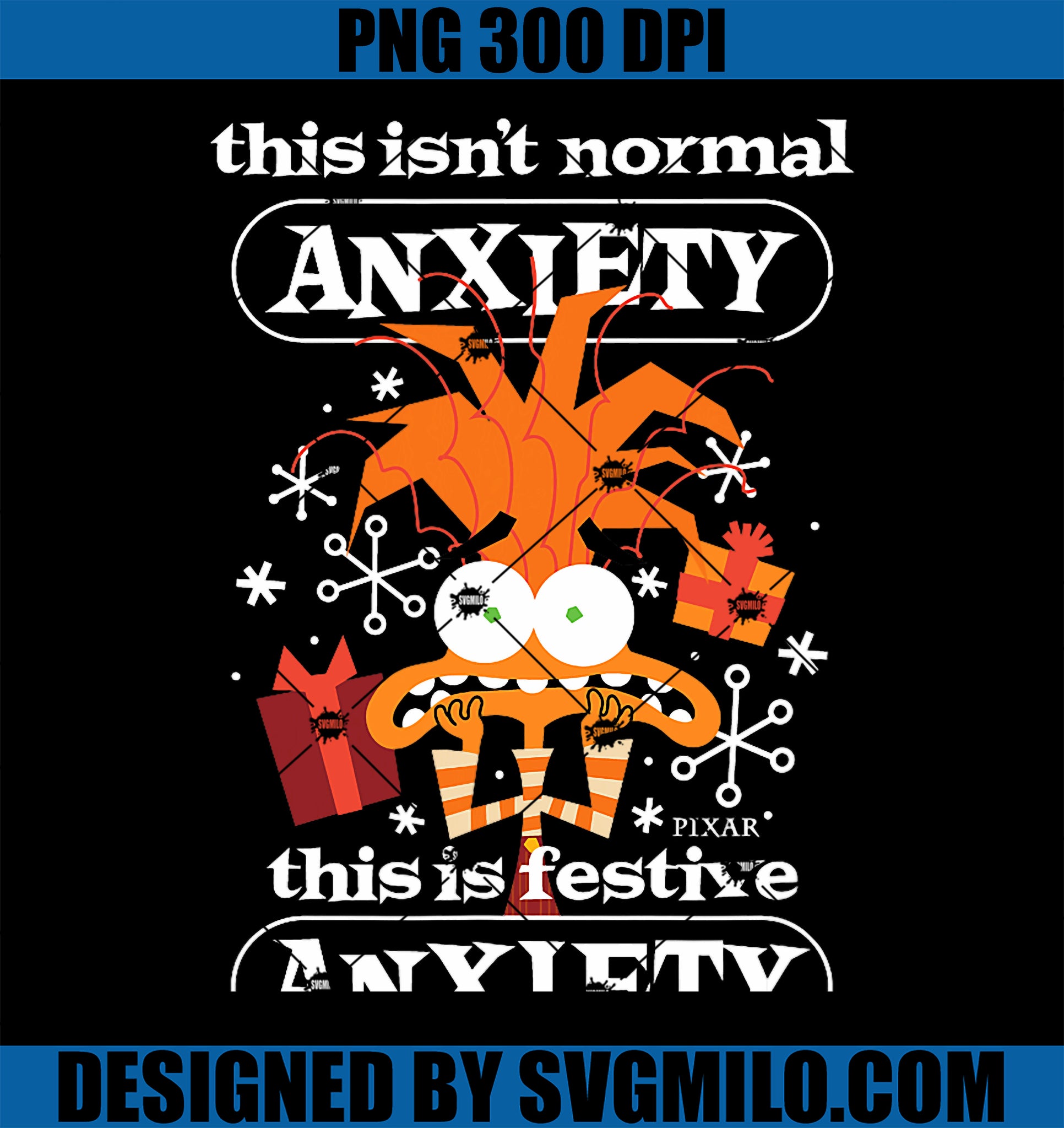 Inside Out 2 - Anxiety Festive Christmas PNG