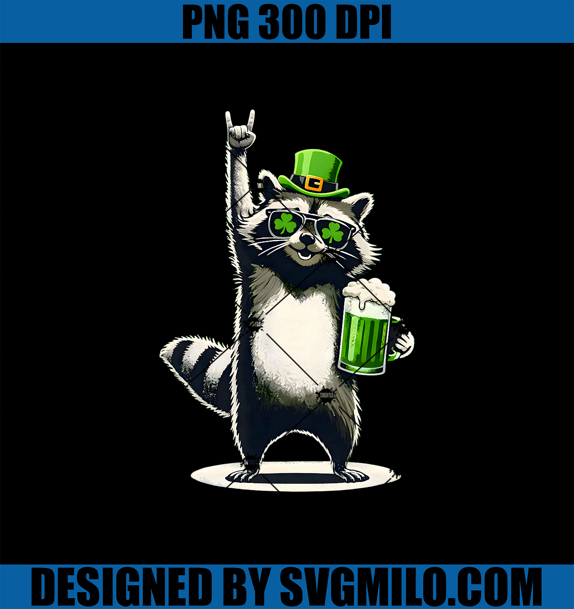 Irish Raccoon PNG, Funny St Patrick’s Day PNG