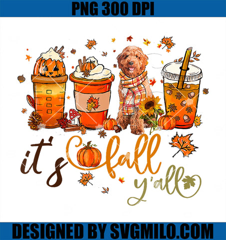 It's Fall Y'all PNG, Doodle Dog Fall Thanksgiving Halloween PNG