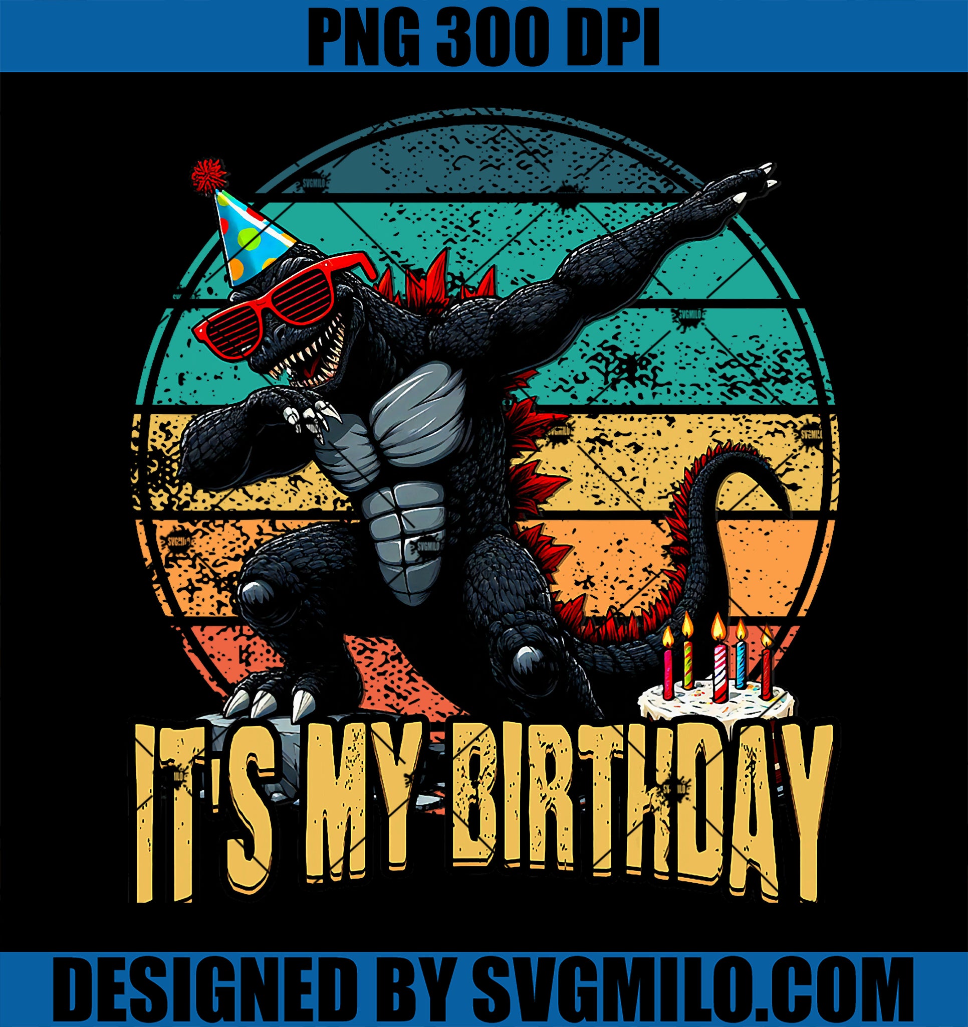 It_s My Birthday Kaiju Dabbing Monster PNG